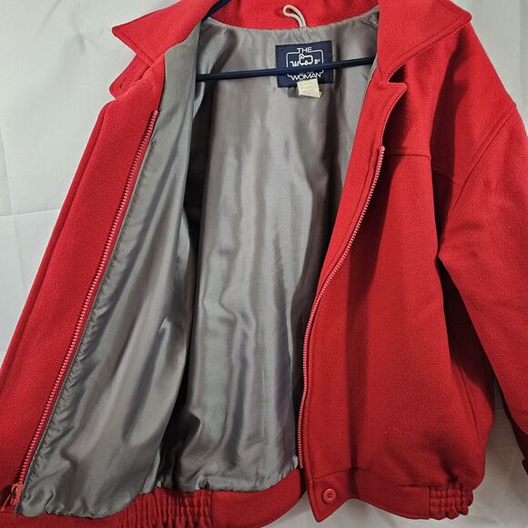 Vtg. WOOLRICH 100% Wool Jacket Lined Full Zip Red Made in USA Women's Medium - Picture 4 of 8